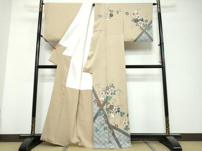 平和屋着物●訪問着　花唐草文　金彩　正絹　逸品　DABL1073ud