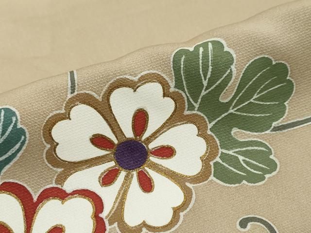 平和屋着物●訪問着　花唐草文　金彩　正絹　逸品　DABL1073ud