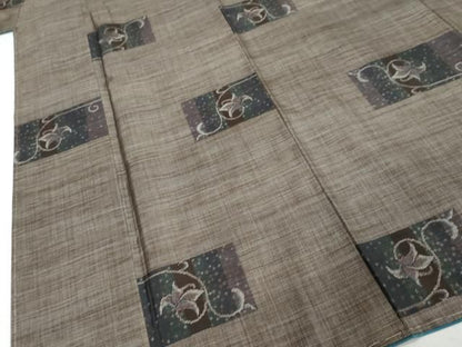 平和屋着物●本場大島紬　9マルキ　花唐草文　正絹　逸品　未使用　DABL1080ud