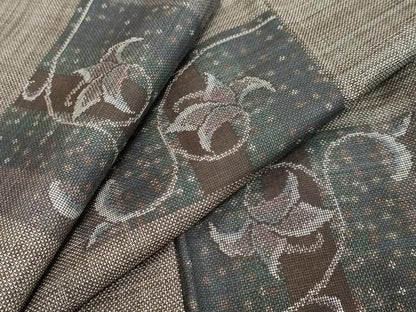 平和屋着物●本場大島紬　9マルキ　花唐草文　正絹　逸品　未使用　DABL1080ud