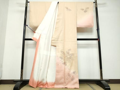 平和屋着物●中国三大刺繍　汕頭刺繍　スワトウ刺繍　相良刺繍　訪問着　几帳草花文　暈し染め　正絹　逸品　DABL1082ud
