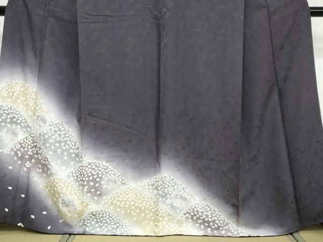 平和屋着物●訪問着　雪輪舞桜文　暈し染め　金彩　正絹　逸品　DABL1087ud