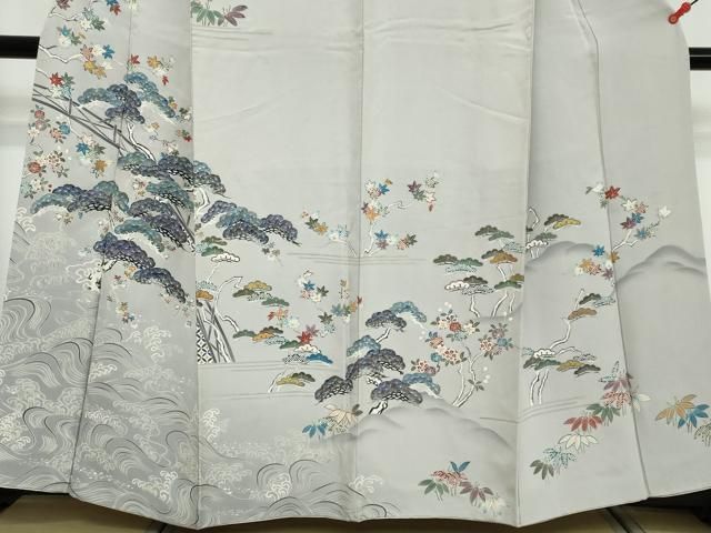 平和屋着物●訪問着　浜松枝花文　暈し染め　金彩　正絹　逸品　DABL1091ud