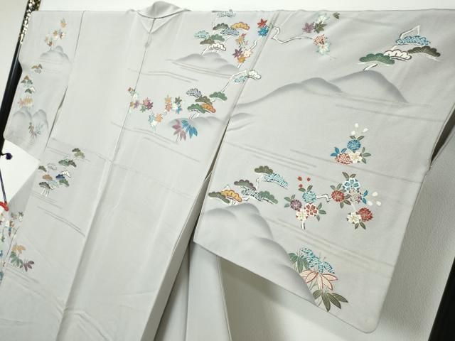 平和屋着物●訪問着　浜松枝花文　暈し染め　金彩　正絹　逸品　DABL1091ud