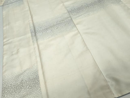 平和屋着物●上質な紬　藍　横段花文　正絹　逸品　DABL1092ud