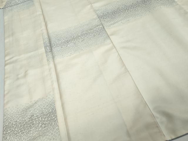 平和屋着物●上質な紬　藍　横段花文　正絹　逸品　DABL1092ud
