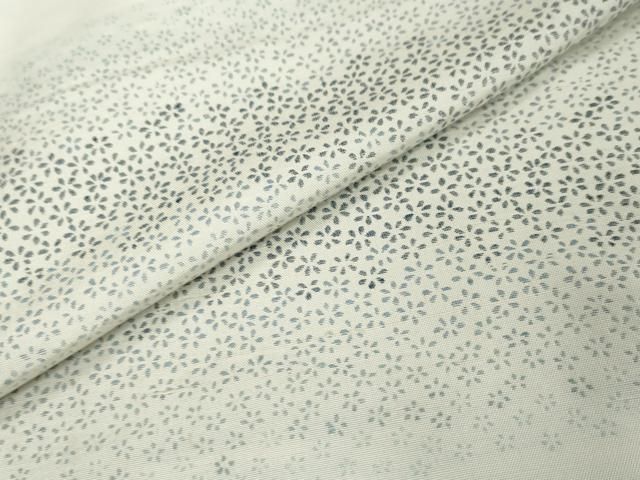 平和屋着物●上質な紬　藍　横段花文　正絹　逸品　DABL1092ud