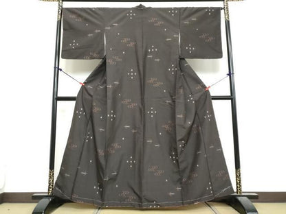 平和屋着物●本場米琉　置賜紬　琉球絣文様　正絹　逸品　未使用　DABL1093ud