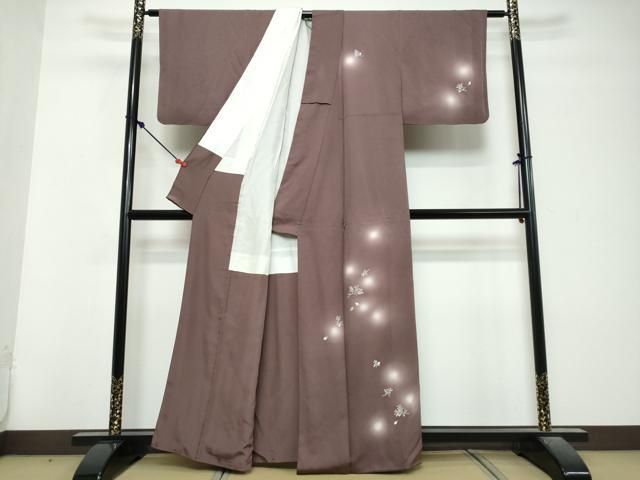 平和屋着物●訪問着　枝葉文　蛍暈し　正絹　逸品　DABL1094ud