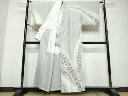 平和屋着物●十日町　名門　滝泰謹製　中国三大刺繍　相良刺繍　訪問着　駒刺繍　舞花文　金銀糸　正絹　逸品　DABL1104ud