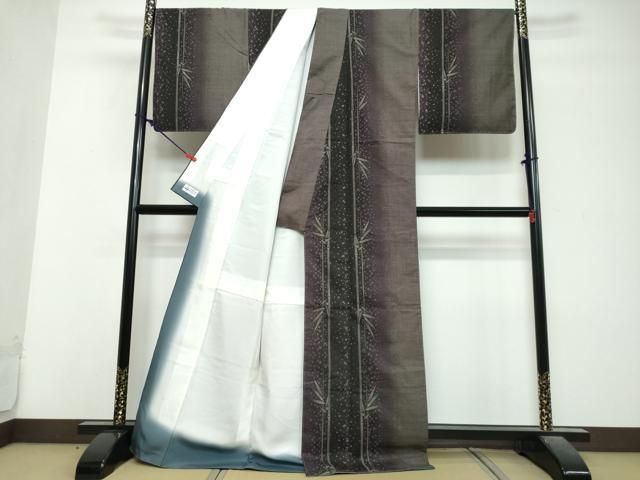 平和屋着物●本場大島紬　古代染色純泥染　9マルキ　笹竹文　やまと誂製　証紙付き　興紬工房謹製　正絹　逸品　DABL1106ud