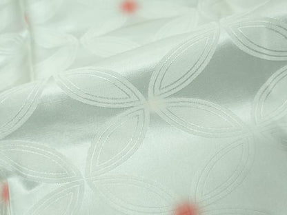 平和屋着物●長襦袢　無双仕立て　七宝地紋　青磁鼠色　正絹　逸品　DABL1124ud