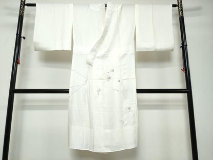 平和屋着物●長襦袢　無双仕立て　総刺繍　飾花文　正絹　逸品　DABL1128ud