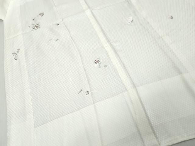 平和屋着物●長襦袢　無双仕立て　総刺繍　飾花文　正絹　逸品　DABL1128ud