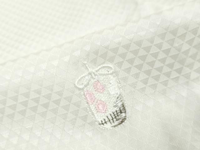 平和屋着物●長襦袢　無双仕立て　総刺繍　飾花文　正絹　逸品　DABL1128ud