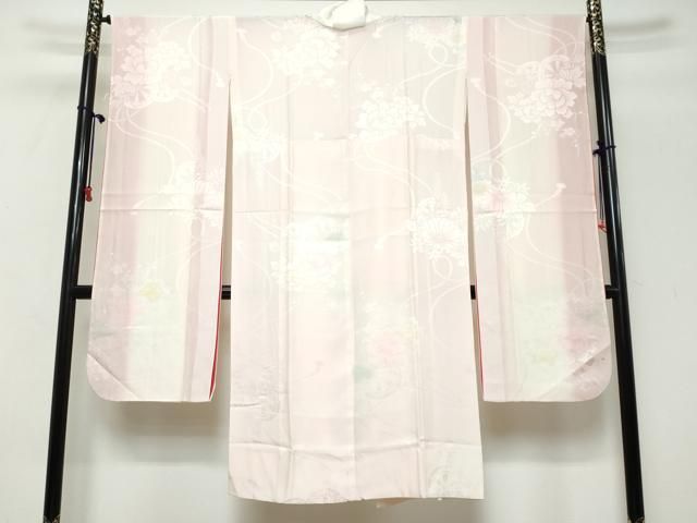 平和屋着物●振袖用長襦袢　無双仕立て　花車文　暈し染め　正絹　逸品　DABL1129ud
