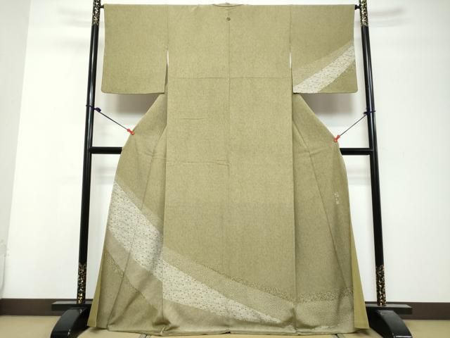平和屋着物●樋口実　江戸小紋　訪問着　流水草花文　正絹　逸品　DABL1131ud