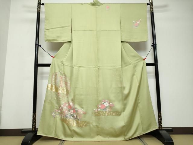 平和屋着物●訪問着　花車文　金彩　正絹　逸品　DABL1136ud