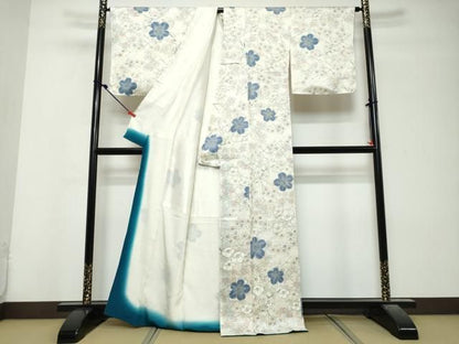 平和屋着物●上質な小紋　枝花文　金彩　正絹　逸品　DABL1143ud