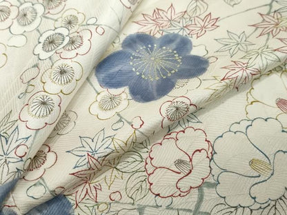 平和屋着物●上質な小紋　枝花文　金彩　正絹　逸品　DABL1143ud