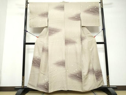平和屋着物●上質な小紋　流水舞桜文　正絹　逸品　DABL1144ud