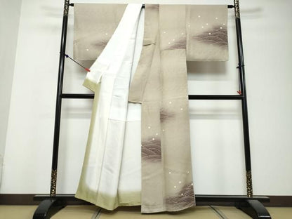 平和屋着物●上質な小紋　流水舞桜文　正絹　逸品　DABL1144ud
