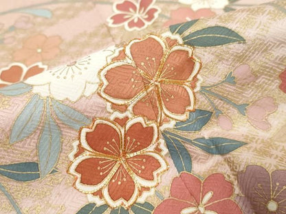 平和屋着物●訪問着　作家物　駒刺繍　枝垂れ花文　暈し染め　金彩　正絹　逸品　DABL1148ud
