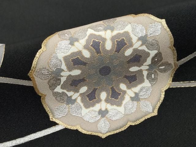 平和屋着物●豪華黒留袖　花鳥文　金銀彩　正絹　逸品　DABL1151ud