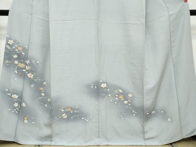 平和屋着物●訪問着　草花文　暈し染め　金彩　正絹　逸品　DABL1153ud