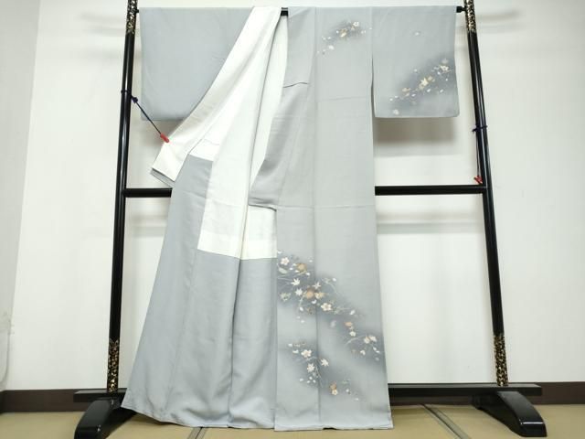 平和屋着物●訪問着　草花文　暈し染め　金彩　正絹　逸品　DABL1153ud