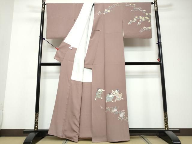 平和屋着物●訪問着　友禅　作家物　童子遊び　正絹　逸品　DABL1154ud