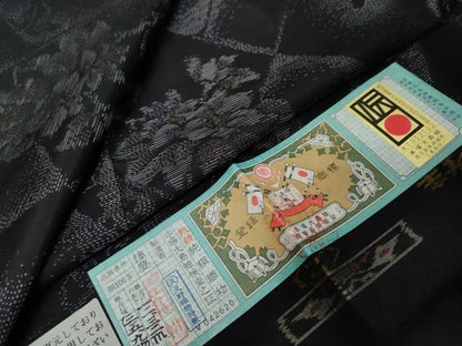 平和屋着物●本場大島紬　草花文　さが美扱い　久野織物謹製　証紙付き　正絹　逸品　DABL1161ud