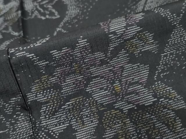 平和屋着物●本場大島紬　草花文　さが美扱い　久野織物謹製　証紙付き　正絹　逸品　DABL1161ud