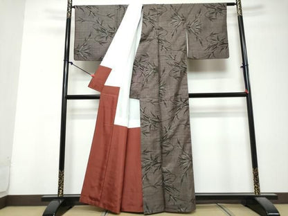 平和屋着物●本場大島紬　7マルキ　枝葉文　正絹　逸品　DABL1162ud