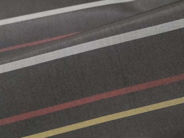 平和屋着物●本場縞大島紬　横段文　正絹　逸品　未使用　DABL1168ud