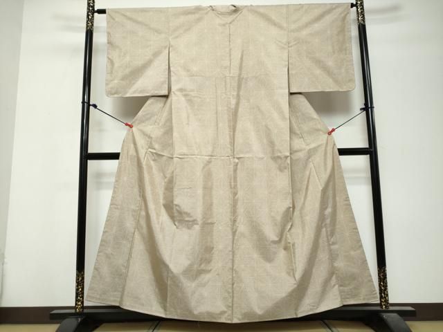 平和屋着物●本場大島紬　白大島　9マルキ　麻の葉文様　正絹　逸品　未使用　DABL1170ud
