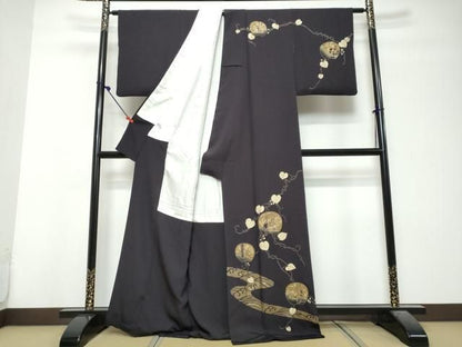 平和屋着物●訪問着　刺繍　蔦の葉文　金彩　正絹　逸品　DABL1176ud