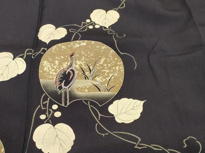 平和屋着物●訪問着　刺繍　蔦の葉文　金彩　正絹　逸品　DABL1176ud