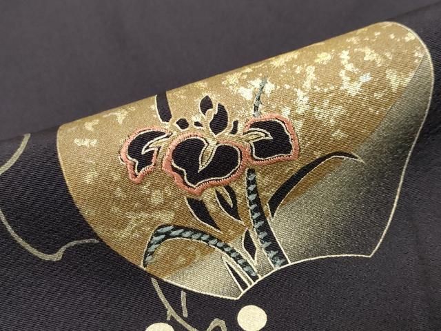 平和屋着物●訪問着　刺繍　蔦の葉文　金彩　正絹　逸品　DABL1176ud