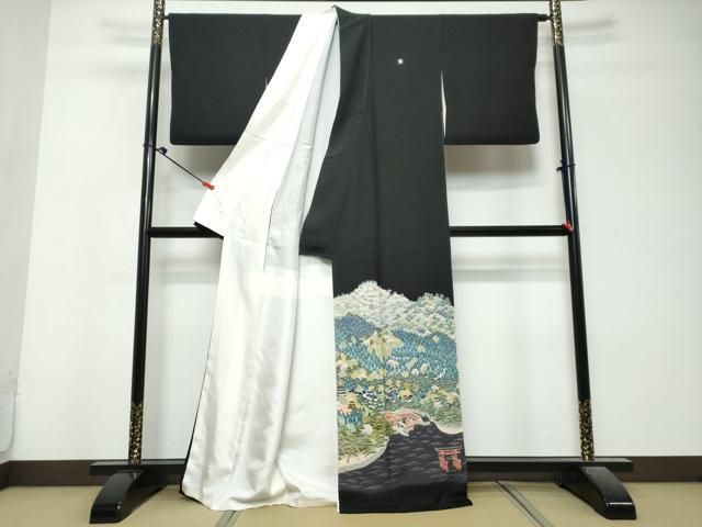 平和屋着物●本加賀友禅作家　小川孝司　黒留袖　宮島　正絹　逸品　DABL1178ud