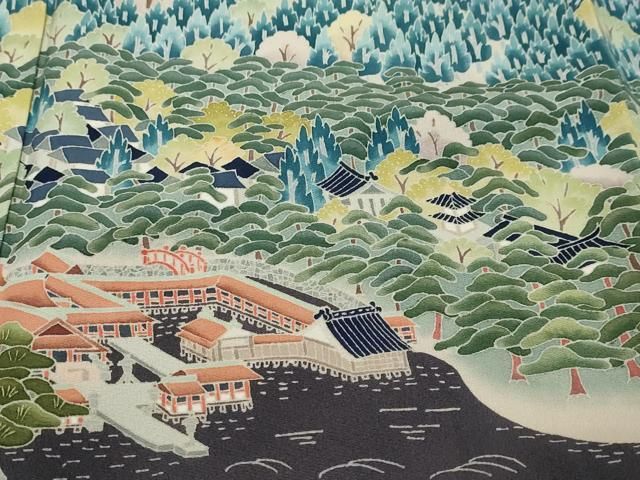 平和屋着物●本加賀友禅作家　小川孝司　黒留袖　宮島　正絹　逸品　DABL1178ud