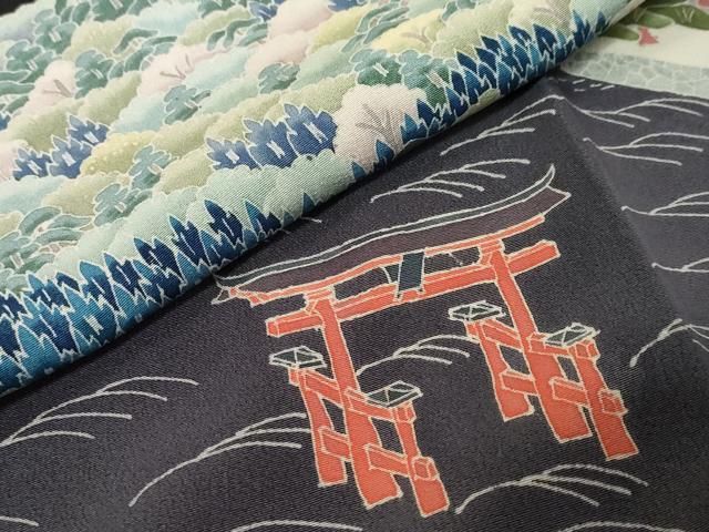 平和屋着物●本加賀友禅作家　小川孝司　黒留袖　宮島　正絹　逸品　DABL1178ud