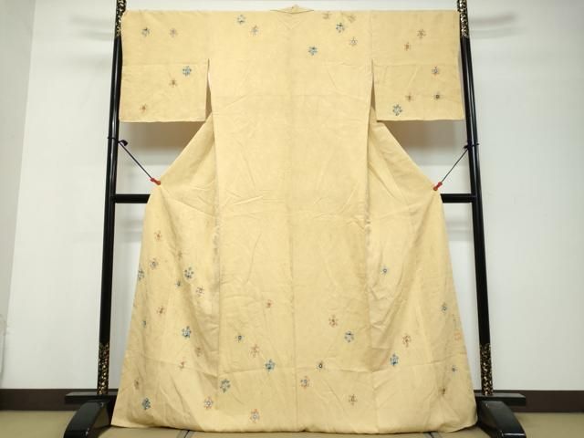 平和屋着物●東京友禅　熊谷好博子　訪問着　洋花文　正絹　逸品　DABL1179ud