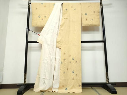 平和屋着物●東京友禅　熊谷好博子　訪問着　洋花文　正絹　逸品　DABL1179ud