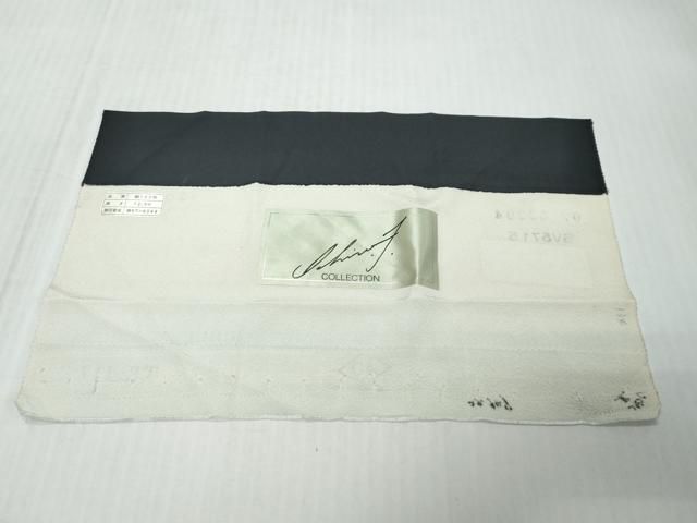 平和屋着物●上質な小紋　草花文　黒地　反端付き　正絹　逸品　DABL1185ud