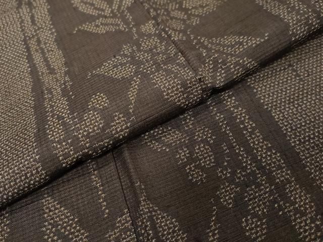 平和屋着物●結城紬　泥染絣　南天文　証紙付き　正絹　逸品　DABL1187ud