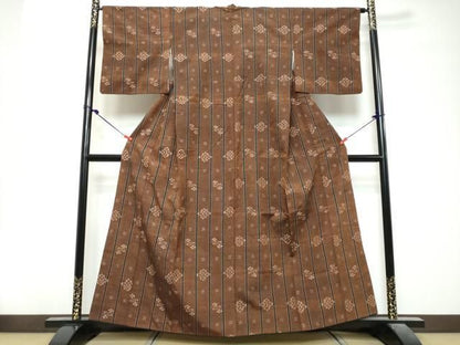 平和屋着物●上質な紬　琉球絣　正絹　逸品　DABL1192ud
