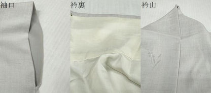 平和屋着物●訪問着　紬地　手描き　草花文　反端付き　正絹　逸品　DABL1194ud