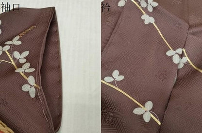 平和屋着物●訪問着　駒刺繍　花蝶文　金彩　ますいわ屋扱い　反端付き　正絹　逸品　未使用　DABL1197ud