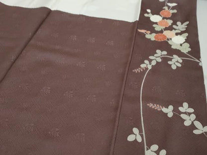 平和屋着物●訪問着　駒刺繍　花蝶文　金彩　ますいわ屋扱い　反端付き　正絹　逸品　未使用　DABL1197ud